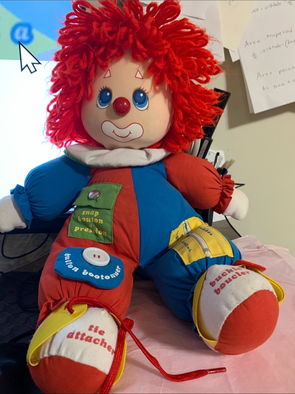 Vintage Collectible Red-Haired Clown Activity Doll by Amtoy 1985